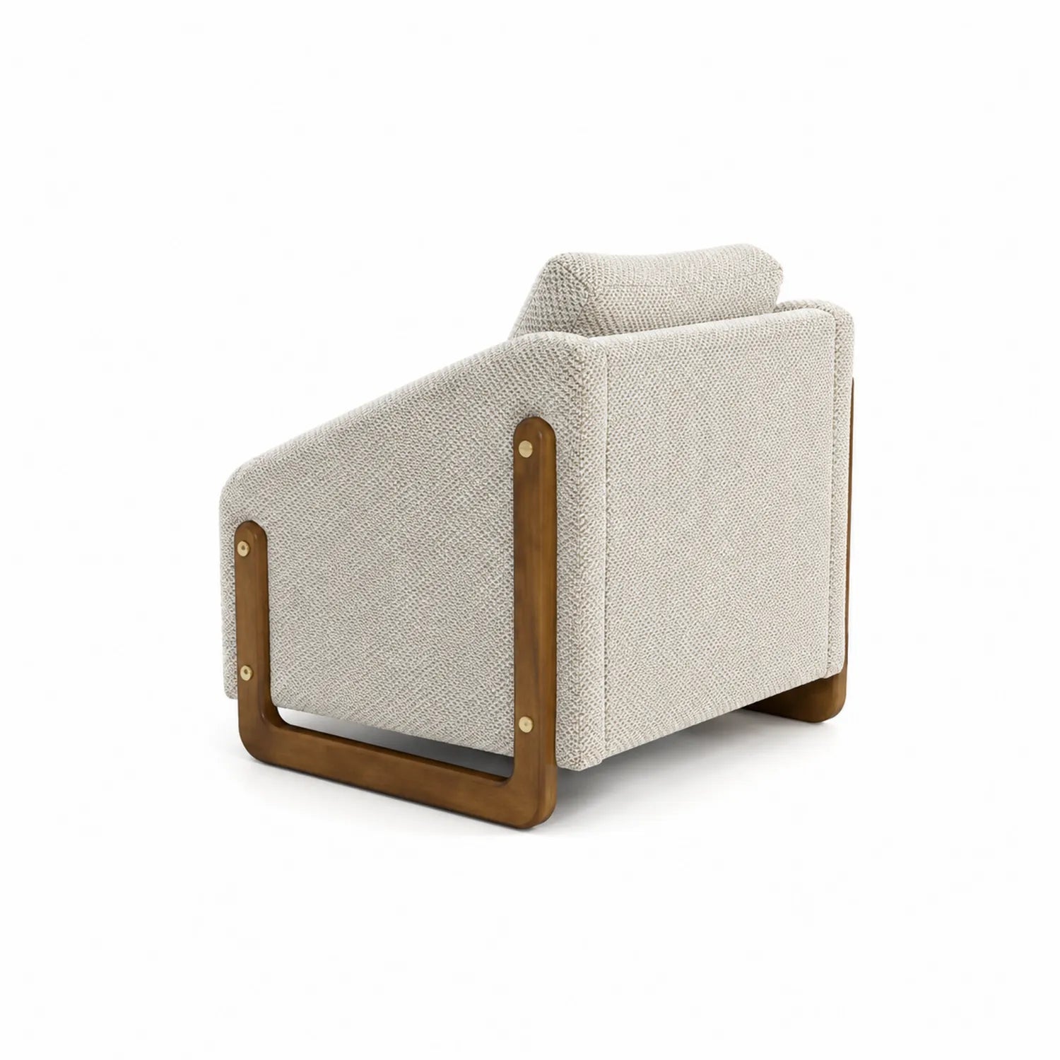 Poltrona in tessuto con struttura in legno