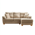 Sectional Sofa Corduroy Upholstery 90x35x34 inches – Beige – Contemporary Style