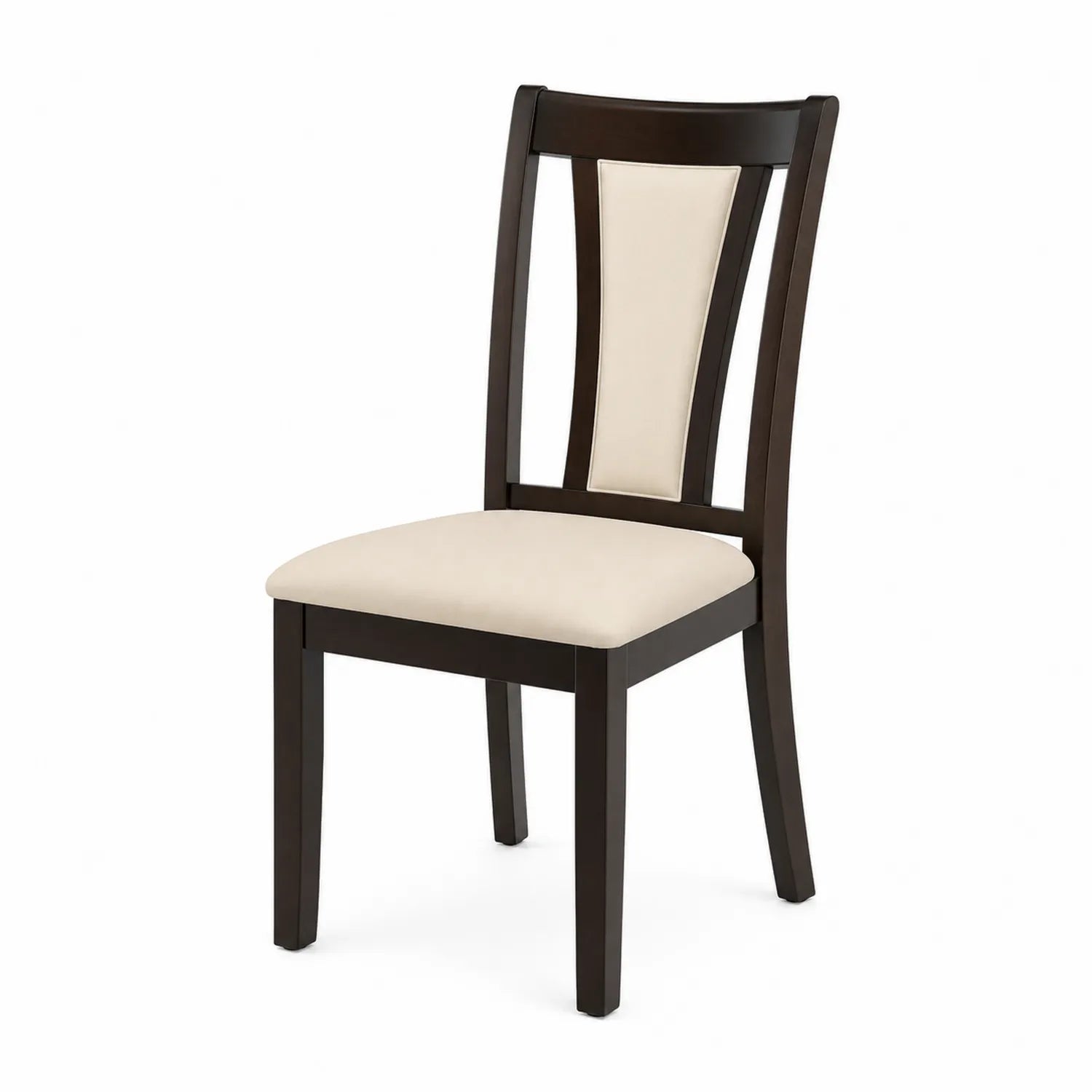 Sedia in legno massello con seduta in poliestere crema