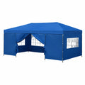 Gazebo da Giardino in Acciaio e Poliestere 3x6m Blu