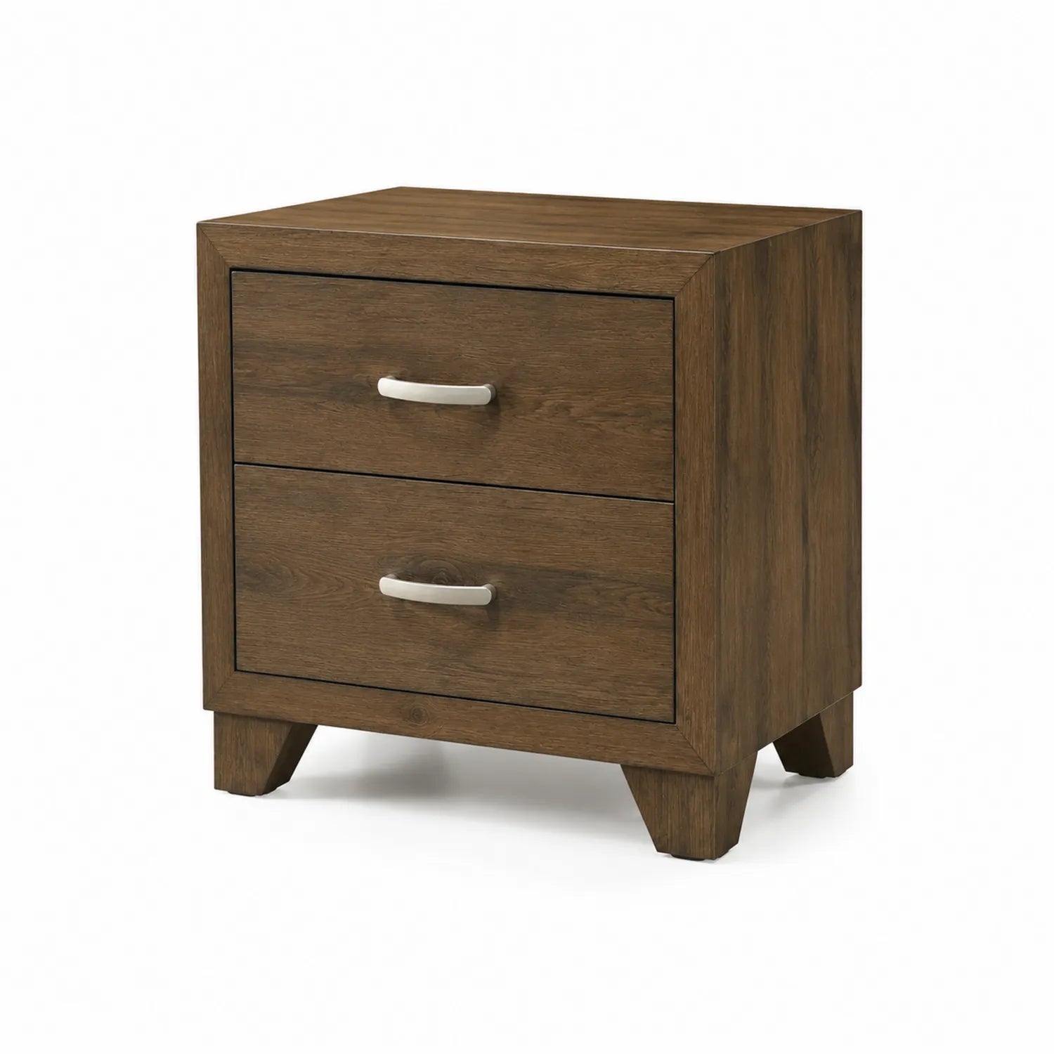 Cassettiera in legno massello con maniglie in metallo, 60x40x50 cm, Marrone
