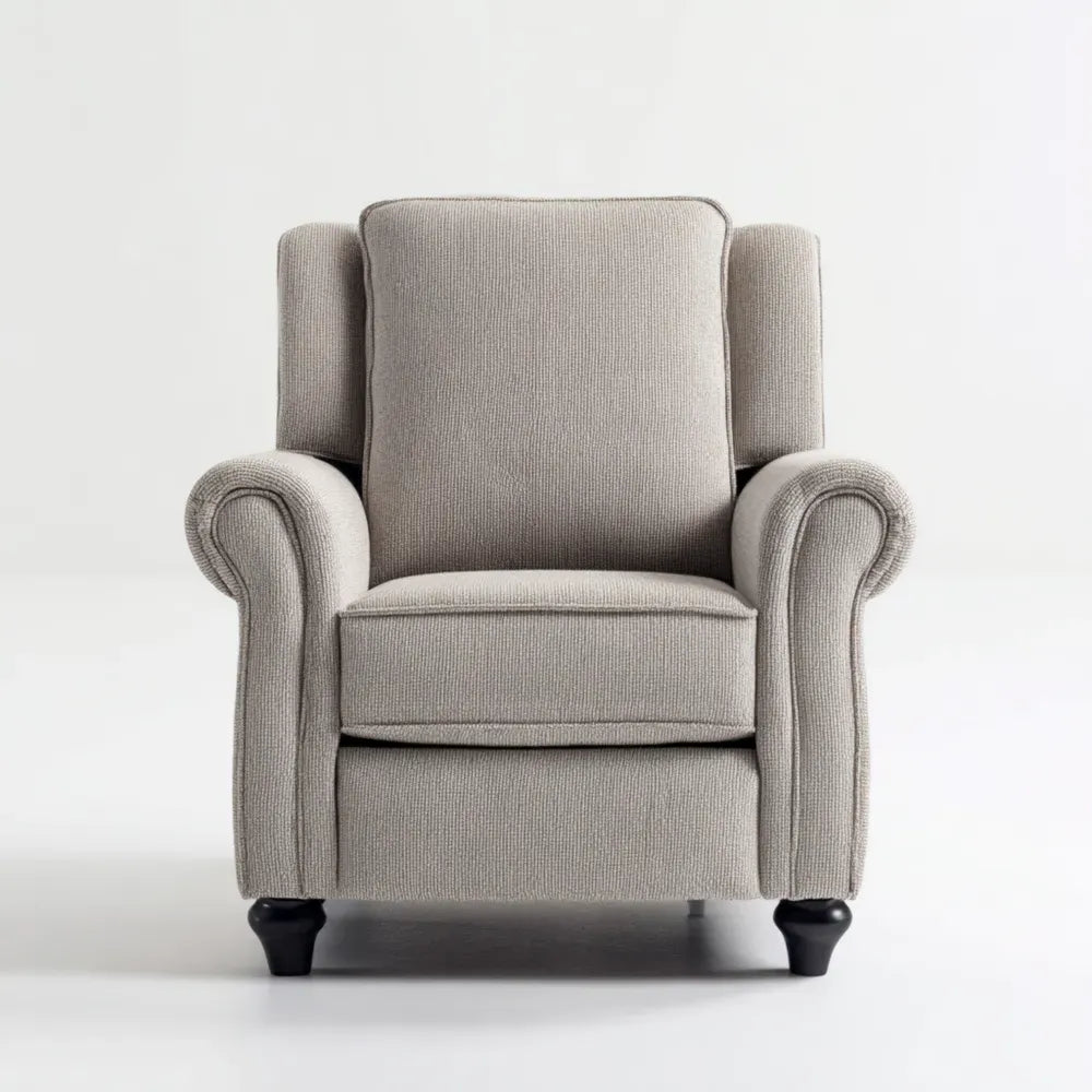 Armchair Fabric Upholstery 80x90x100 cm - Light Grey - Classic Design