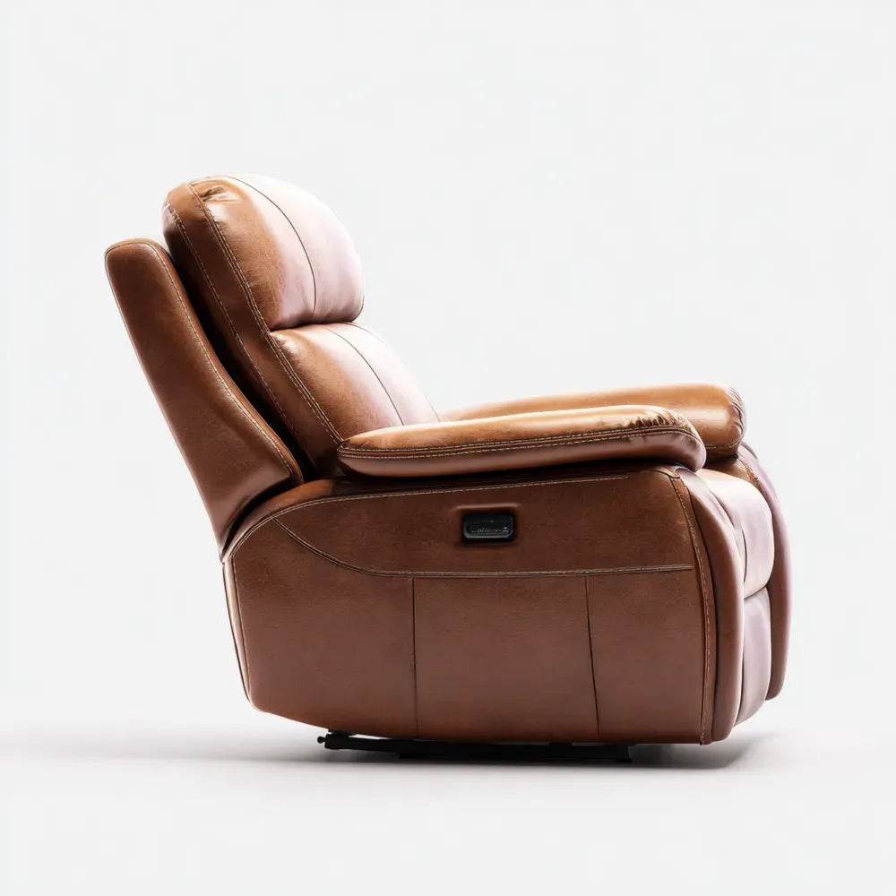 Recliner Chair Faux Leather 35.4 x 31.5 x 39.4 inches Brown - Ergonomic Design