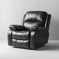 Leather Recliner Adjustable Armchair - 85x105x100 cm - Black - Contemporary Design