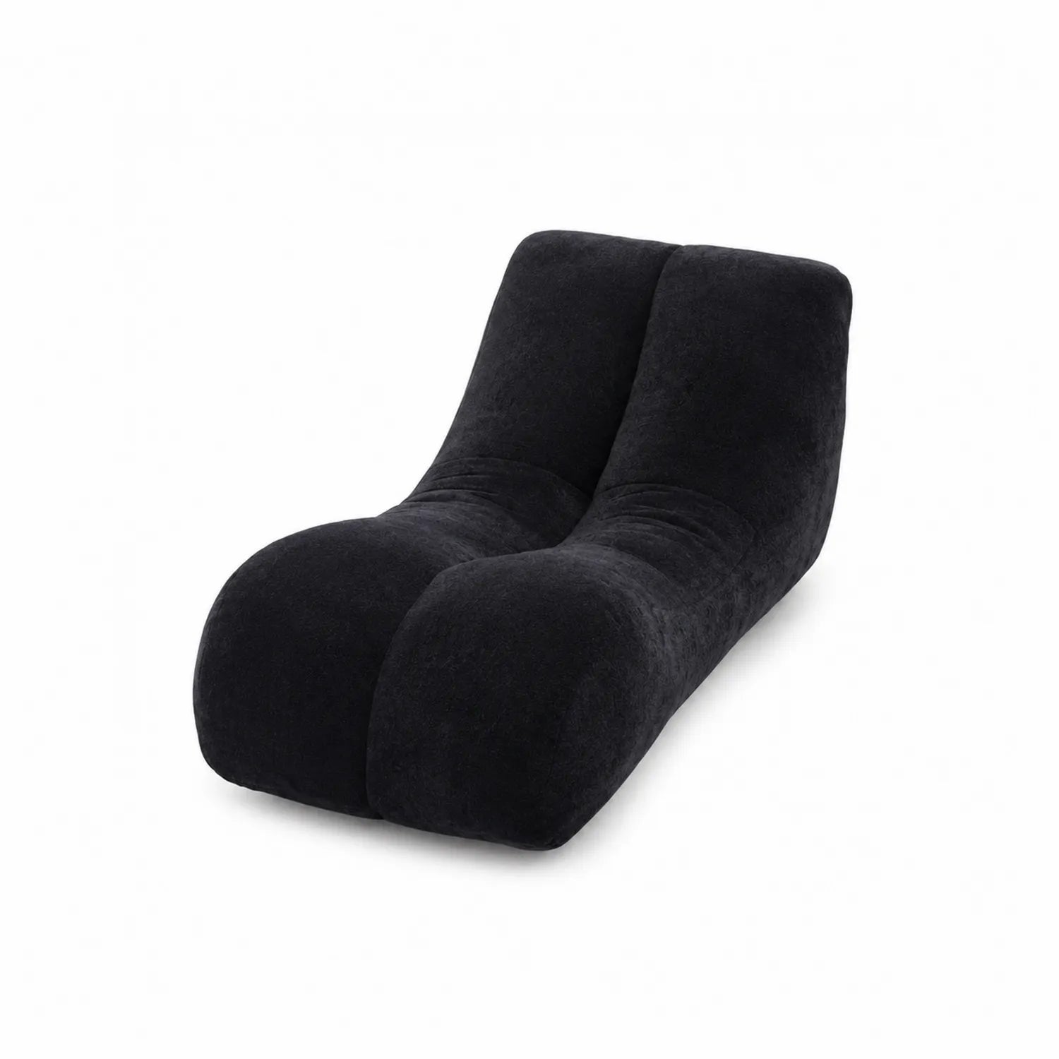 Poltrona Chaise Longue in Tessuto Poliestere Nero