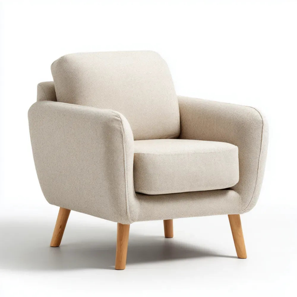 Armchair Fabric Upholstered 75x85x85 cm - Beige - Modern Design