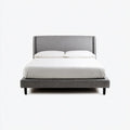 Double Bed 200x140x100 cm Upholstered - Light Gray - Modern Design