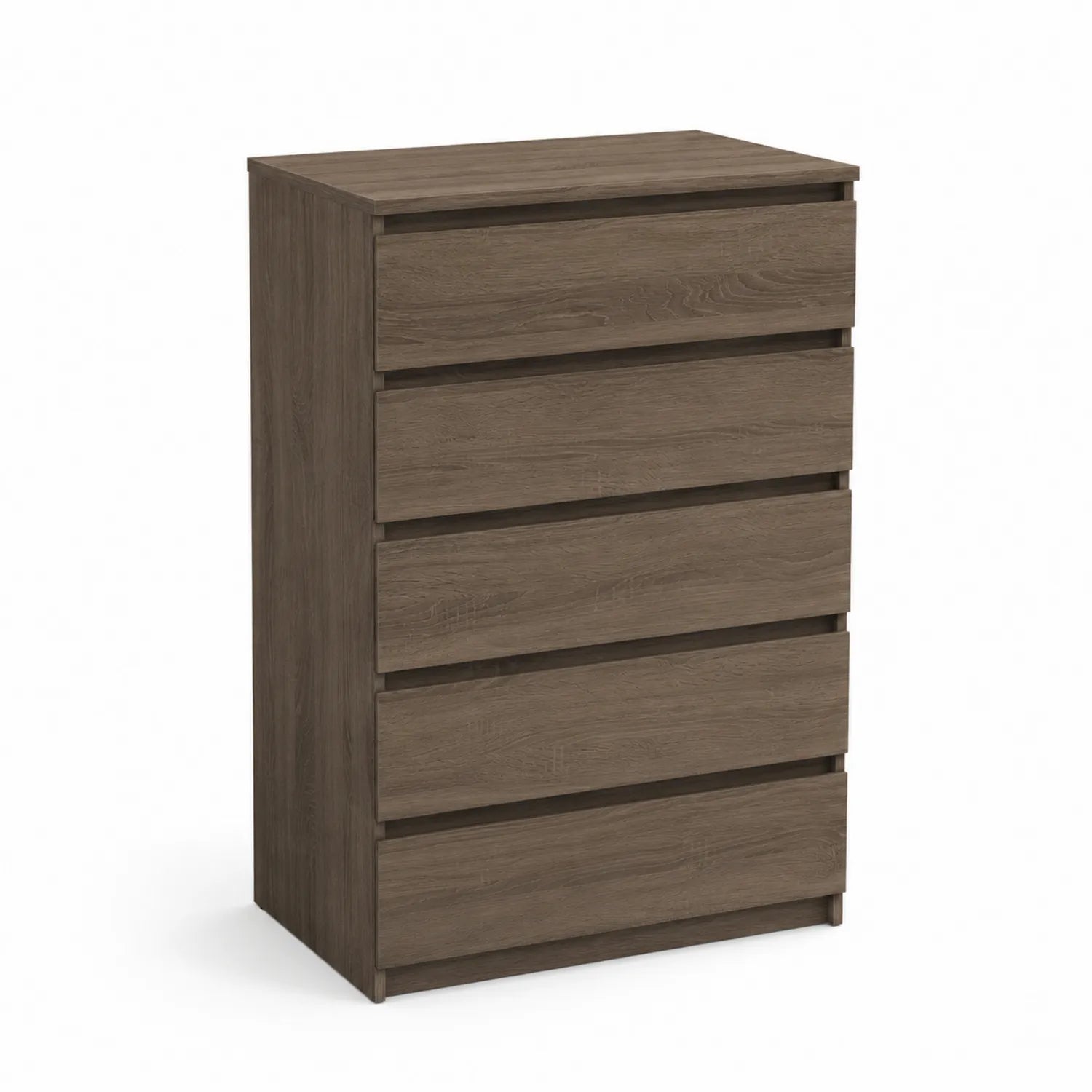 Cassettiera in legno truciolato 5 cassetti Marrone