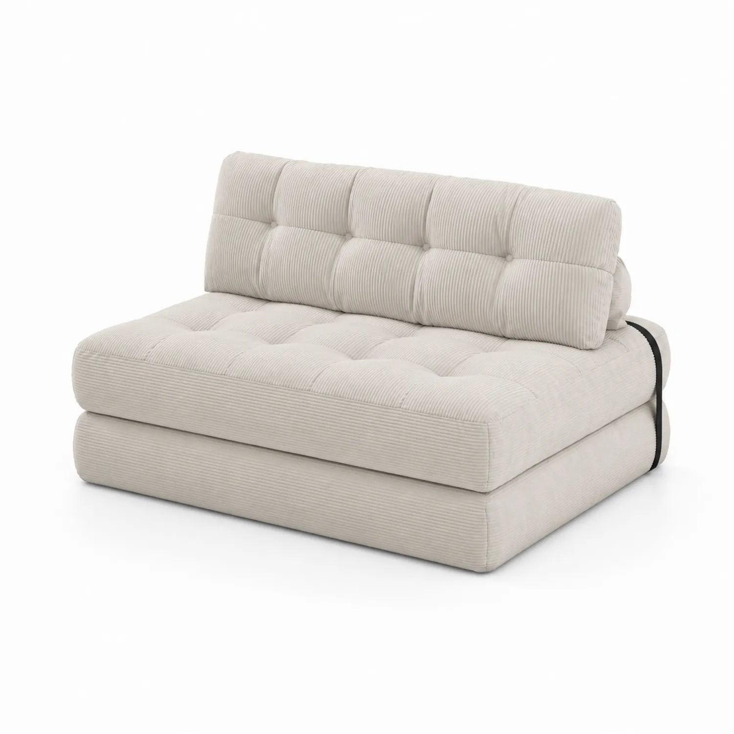 Divano letto pieghevole in tessuto beige