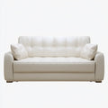 Leather Sofa Three-Seater 200x90x85 cm - Cream - Contemporary Style